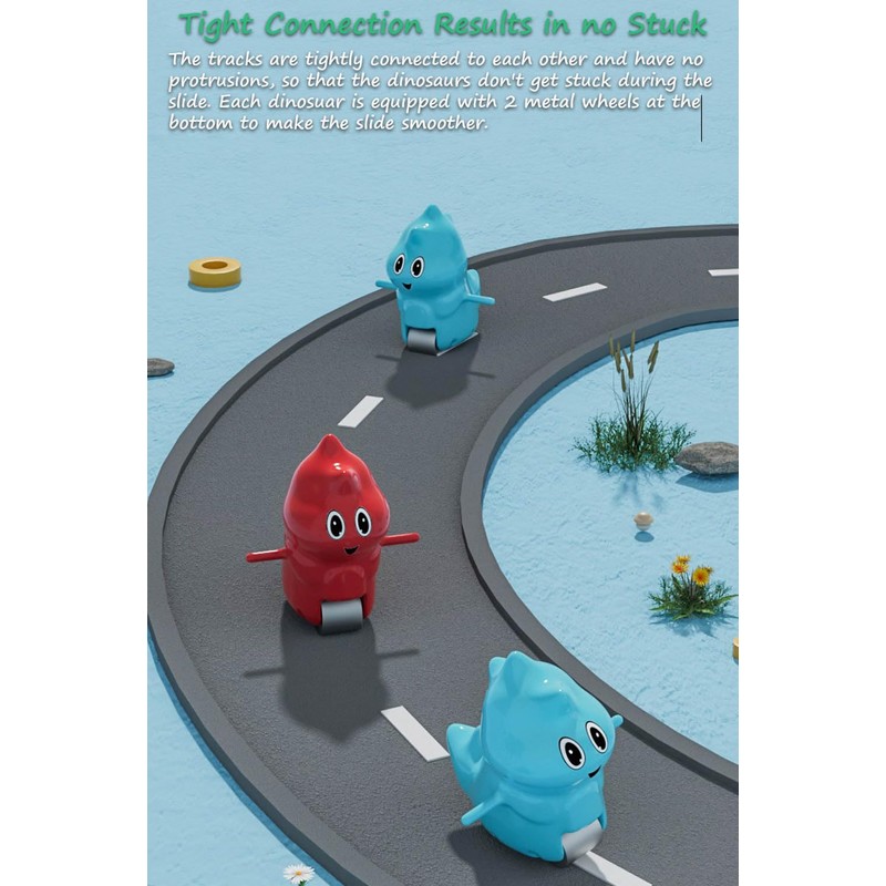 Miracland Electric Stair Climbing Toy, Dinosaur Track Sliding Toy Dino