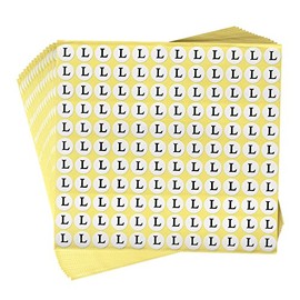 dealzEpic - Size Stickers L (Large) | Round White Self Adhesive Paper Labels | Products Organizing Stickers - Set of 15 Sheets