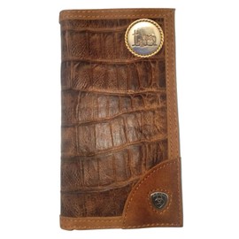 Custom Ariat Large Praying Cowboy Church Long Gator Print Leather Wallet