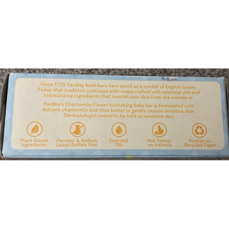 Yardley London Chamomile Flower Soap Nourishing Baby Bar Soap 4