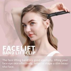 4 Pack Facelift Bands with Clips, Reusable Hairpin Facial Lifting Bands Invisible Facelift Patch Straps for Hair, Face Tape Lifting Invisible with String,Face Lift Bands with Hair Clips