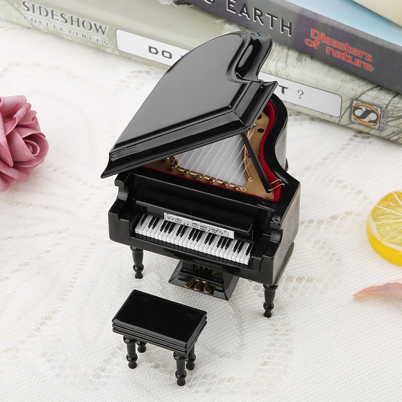 Exquisite Wooden Mini Piano Model Display Decoration Home Coffee House
