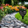 GLOBLELAND Heart Shaped Angel Butterfly Garden Stake Memorial Remembrance Plaque