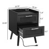 Finnhomy Nightstand with Charging Station, Bedside Table with 2 Hand