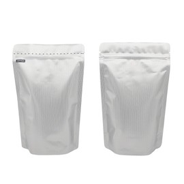 8 Ounce White Coffee Resealable Stand Up Zipper Seal Pouch with Tear Notch Smell Proof Coffee Packaging Bags for Small Business, Bulk (25)