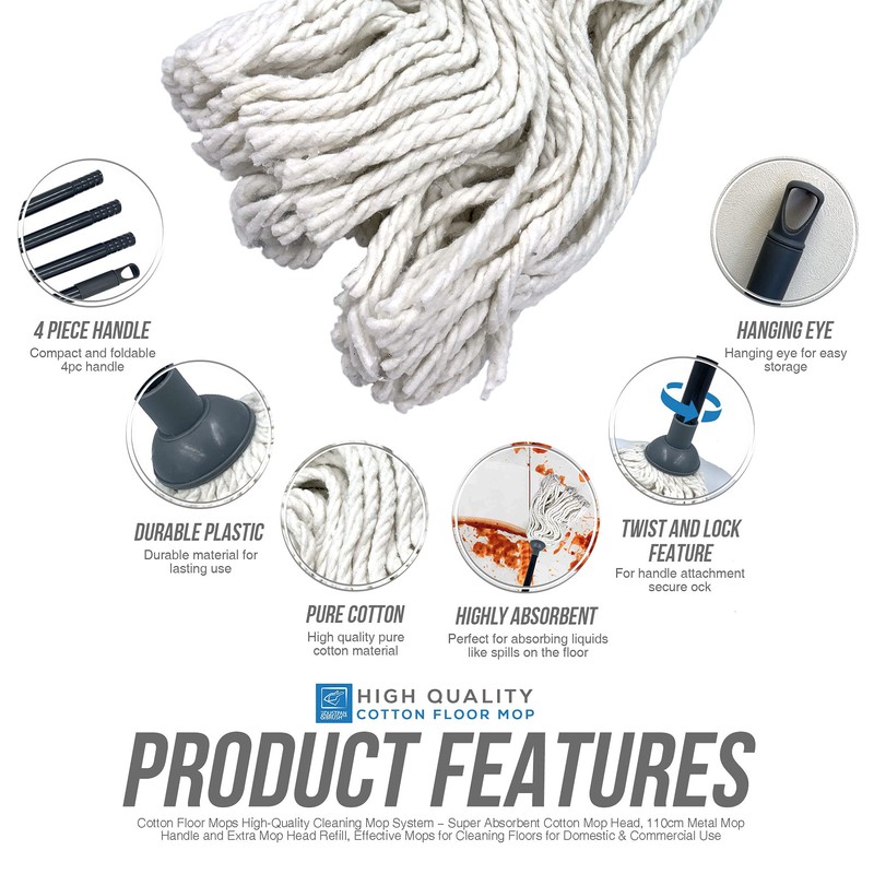 Cotton Floor Mops High Quality Mop System with Super Absorbent