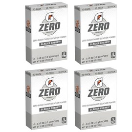 G Zero Thirst Quencher Powder Packets, 0.10 oz Individual Packets (40 Count) (Glacier Cherry)