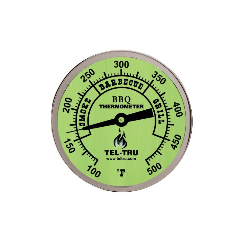 Tel-Tru BQ300 Barbecue Thermometer, 3 inch Glow dial with Zones,