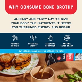 Bare Bones Low Sodium Grass-Fed Beef Bone Broth | Pour w/ Pasture Raised Protein & Collagen for Cooking & Sipping | No Artificial Flavors Non-GMO Gluten & Dairy-Free Keto & Paleo Friendly | 16oz Carton