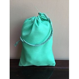 Cotton Single Drawstring Muslin Bags 3"x5" (Green Color)-25 Count Pack