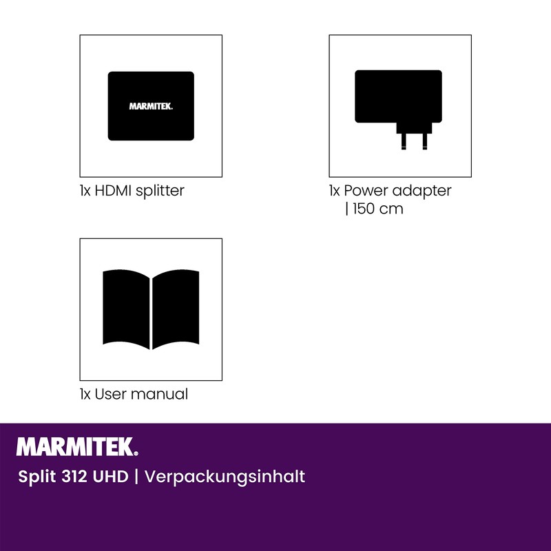 Marmitek Split 312 UHD HDMI Split 312 UHD, HDMI, 480p,576p,720p,1080i,1080p,2160p,