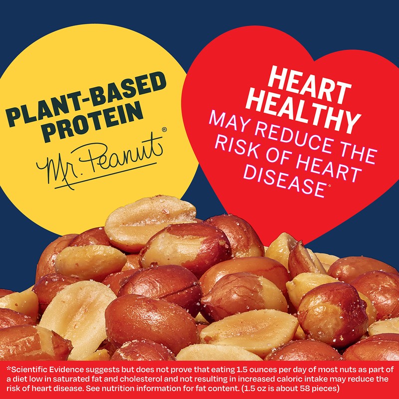 PLANTERS Redskin Spanish Peanuts, Roasted Salted Peanuts, Plant Based Protein