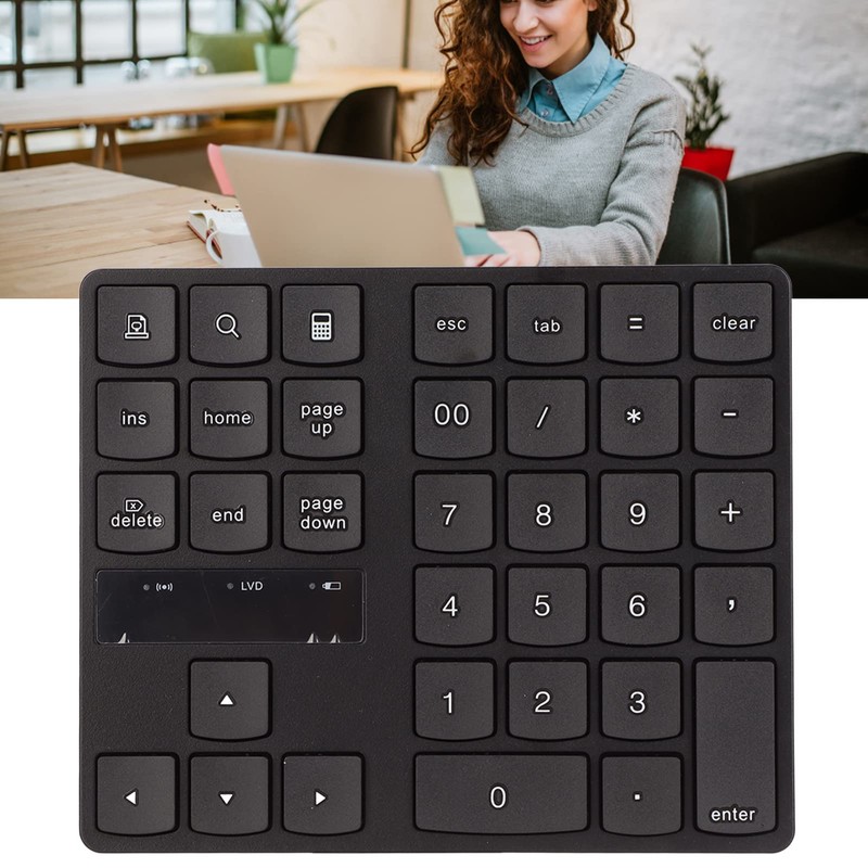 Wireless Number Pad with 35 Keys 2.4G Quiet USB Numeric