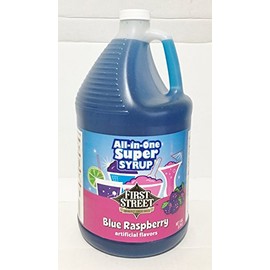 1 Gallon All In One Super Syrup Blue Raspberry for Snow Cone Beverage Base Fountain Syrup Slush Shaved Ice