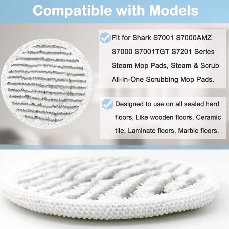 Steamer Mop Pad Replacement for Shark S7001 S7000AMZ S7000 S7001TGT