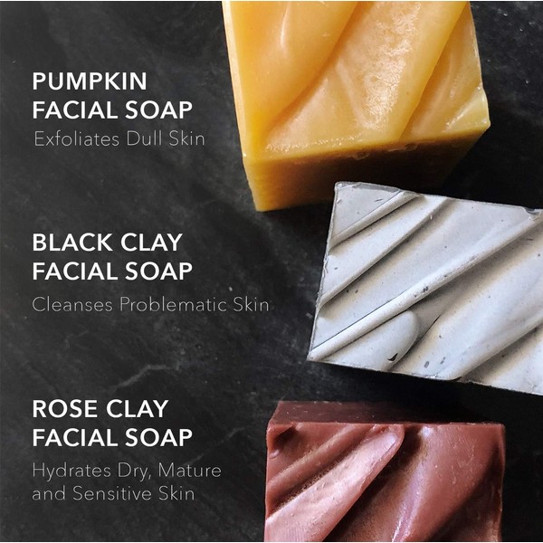 Osmia Black Clay Cleansing Facial Soap - Hydrating Australian Clay, Exfoliating Dead Sea Mud & Coconut Milk Bar for Face - Perfect for Normal, Problem & Combination Skin (2.25 oz.)