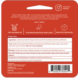 MOXĒ Extra Strength Mochamint Nasal Inhaler | Invigorating Menthol & Rich Coffee Aroma for Mental Clarity & Sinus Relief | Made in The USA | Maximum Strength Aromatherapy for Refreshing Energy