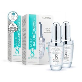 Farmapiel Sérum Ácido Hialurónico 2% 2 Pack | 2 frascos de 30 ml, 8 tipos de ácido hialurónico, hidratación profunda