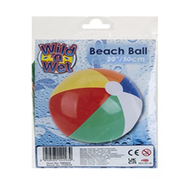 PMS Inflatable Multi-Coloured Shiny Beach Ball – 20 Inch Inflatable