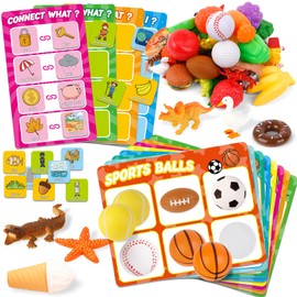 Broytain Match Card & Sort Game Set for Toddlers,Montessori Game for Kids Educational Fine Motor Skills,Speech Therapy Toys,Preschool Kindergarten Learning Activities,Sorting Toys for Toddlers 3-5