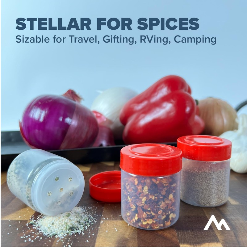 Pinnacle Mercantile 9 Pack 1oz Mini Plastic Spice Jars Bottles