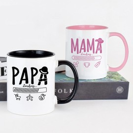 Gifts for Birth for Expectant Parents and Newborns, New Dad Mum Cups Set with Decision Coin, Pregnancy Gift Ideas for Expectant Young Mothers Dads Gift (for Mum and Dad)