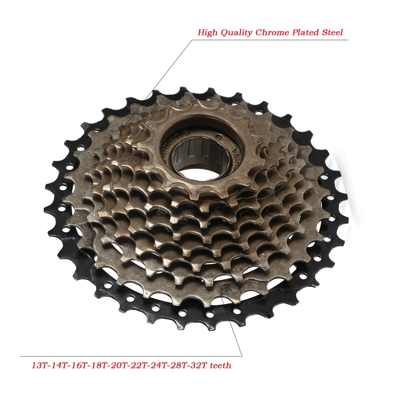 Threaded Steel 9 Speed 13-32T Freewheel Gear Flywheel Bicycle Parts
