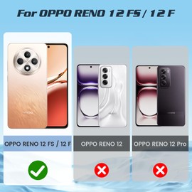Doeshine for OPPO Reno 12 FS/ 12F Case, 2 Pack HD Screen Protector, Transparent Soft TPU Silikon Slim Thin Cover Bumper Shockproof Military Full Protection Case for OPPO Reno 12 FS 4G/5G (Clear)