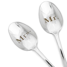 Valentines Gifts, 2PCS Stainless Steel Coffee Spoons, Engraved Spoon Mr. Right and Mrs. Always Right Spoon Christmas Valentines Day Wedding Gifts for Couple Lovers Y8QLSZ