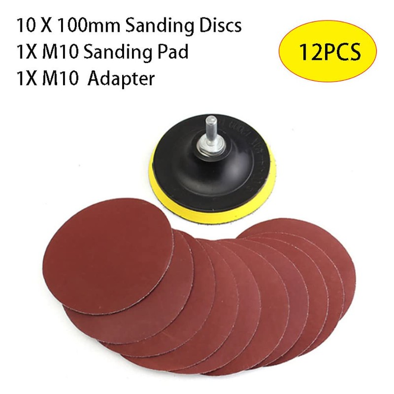 10 Pcs 100mm 400 Grit Sanding Disc Set with Sanding