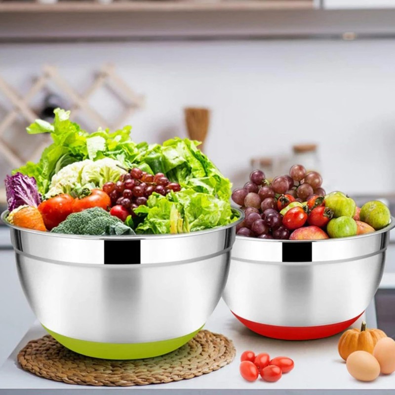 Refein Mixing Bowls with Lids 6 Piece, Stainless Steel Nesting