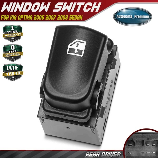 Unbranded Rear Driver Left Side Power Window Switch for Kia