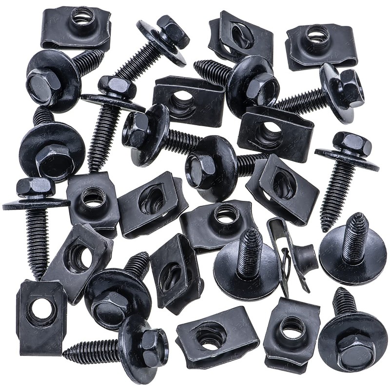 Rexka 15 Sets M8-1.25 Extruded U Nuts & Body Bolts