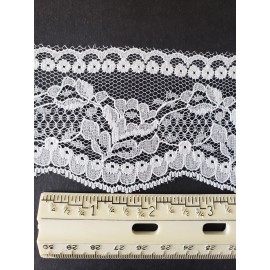 unknown Lace Trim Realm 10yds White Floral Vintage Scalloped Edge 2.5", Bridal Christmas