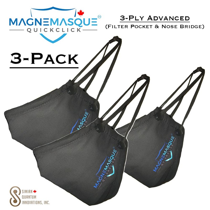 MAGNEMASQUE™ 3-PLY ADVANCED EAR-FREE FACE MASK LOT – Large Size