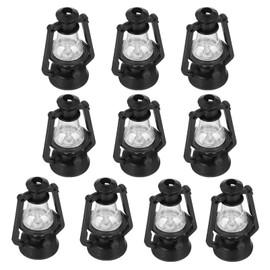 YARNOW Christmas Decorations 10 Pieces Christmas Mini Lantern Vintage Small Hurricane Lantern Decorative Kerosene Lanterns for Home Decor Black Christmas Tree Decorations