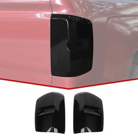 JeCar Taillight Trim Covers Smoked Brake Light Rear Lamp Guards Exterior Accessories Compatible with Chevy Silverado 2014-2018, Black