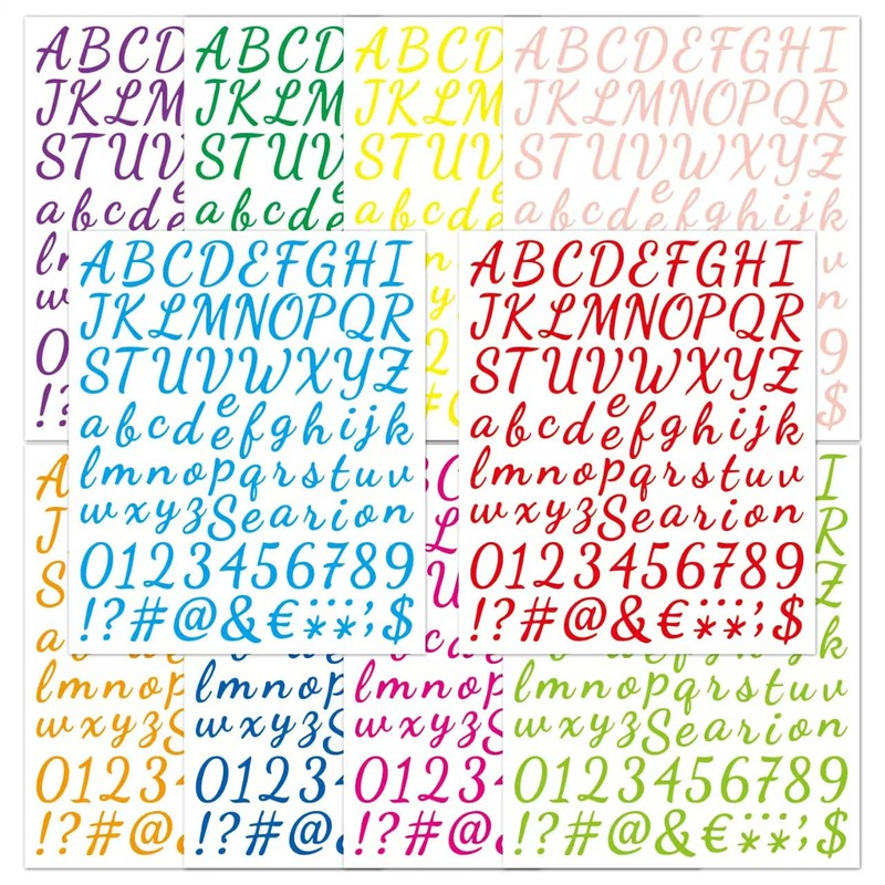 12 Sheets Letter and Number Stickers, Alphabet Number Stickers, Mailbox