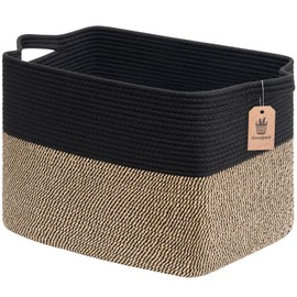 Goodpick Woven Baskets for Organizing, 18" x 14" x 12" Wicker Laundry Basket with Handles, Decorative Toy Baskets Storage Kids, Blanket Basket for Living Room, Bedroom