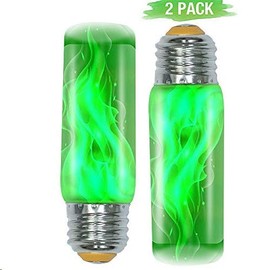 Sunlight Forest - LED Flame Effect Light Bulb - E26 E27 4 Modes with Upside Down Effect Simulated Atmosphere Lighting for Christmas Gift Lights Outdoor Indoor Party Decoration (Green)