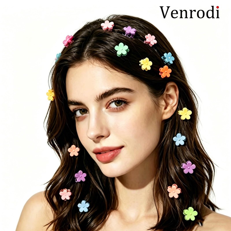 100 Pcs Mini Flower Hair Claw Clips, Small, Tiny Clip