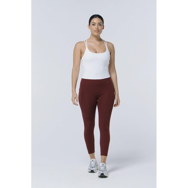 Fabletics Women's Oasis PureLuxe High-Waisted 7/8 Legging, Light Compression, Buttery