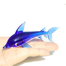 Hand Blown Glass Dolphin Sea Organism Crystal Ocean Animal Collectible Figurines Décor Statue Decorative Women Men Gift