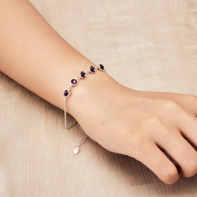 Philip Jones June Birthstone Bracelet Created with Alexandrite Zircondia® Crystals