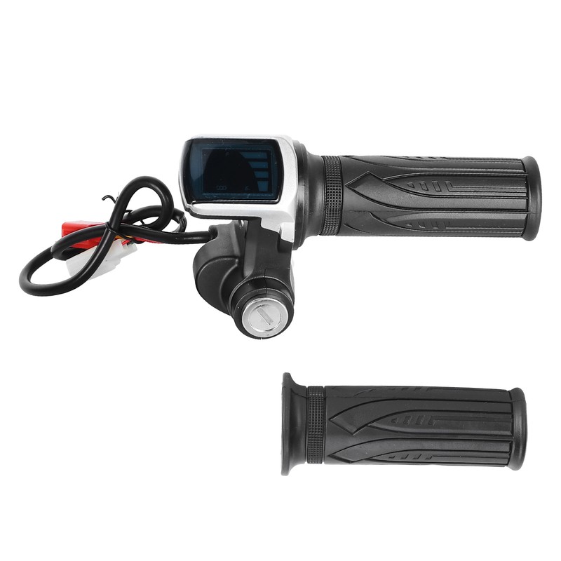 60V LED Digital Meter Electric Bike Scooter Throttle Grip Handlebar