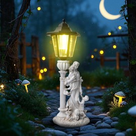 JIALINXIA Solar Garden Outdoor Decor Lady & Kids Statue with Lights, Outside - Charming Outdoor Decorations for Patio Yard Lawn Walkway Ornaments Ideal Gifts for Nature Enthusiasts Sytle 2