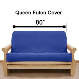 SlipcoverShop White Canvas Futon Cover Queen 472
