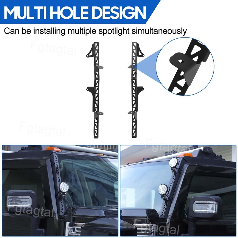 Car Windshield Light Mount Bracket Compatible with Hummer H2 2003-2009,