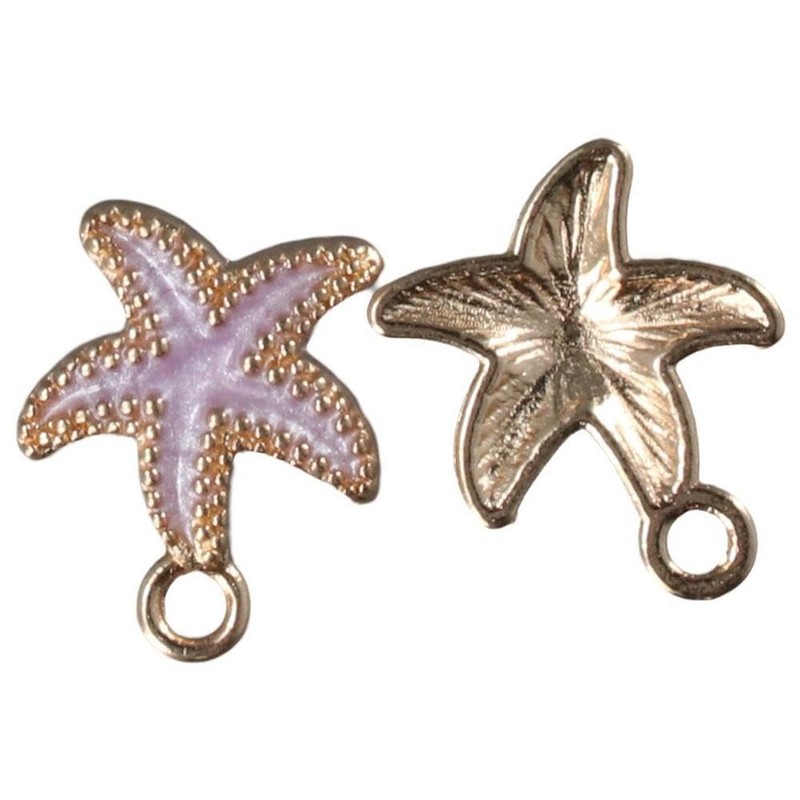 Uniquer 60 Pcs Colorful Alloy Enamel Starfish Pendants Sea Animal