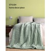 YnM Chunky Throw Blanket, Medium-Weight, Hand Knitted with Chenille Yarn,